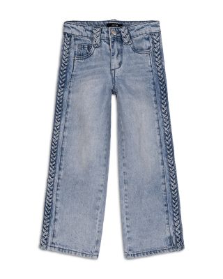 Girls' Mia Wide Leg Jeans With Braided Sides - Little Kid