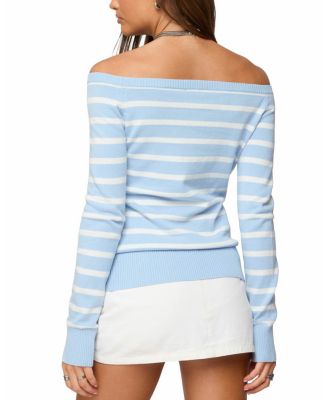Lori Striped Off Shoulder Sweater