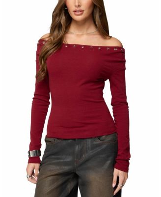 Rebekka Grommet Off Shoulder Top