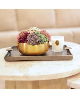 Alba Gold-tone Sedum Arrangement