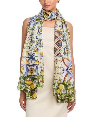 Italian Tiles Silk Scarf