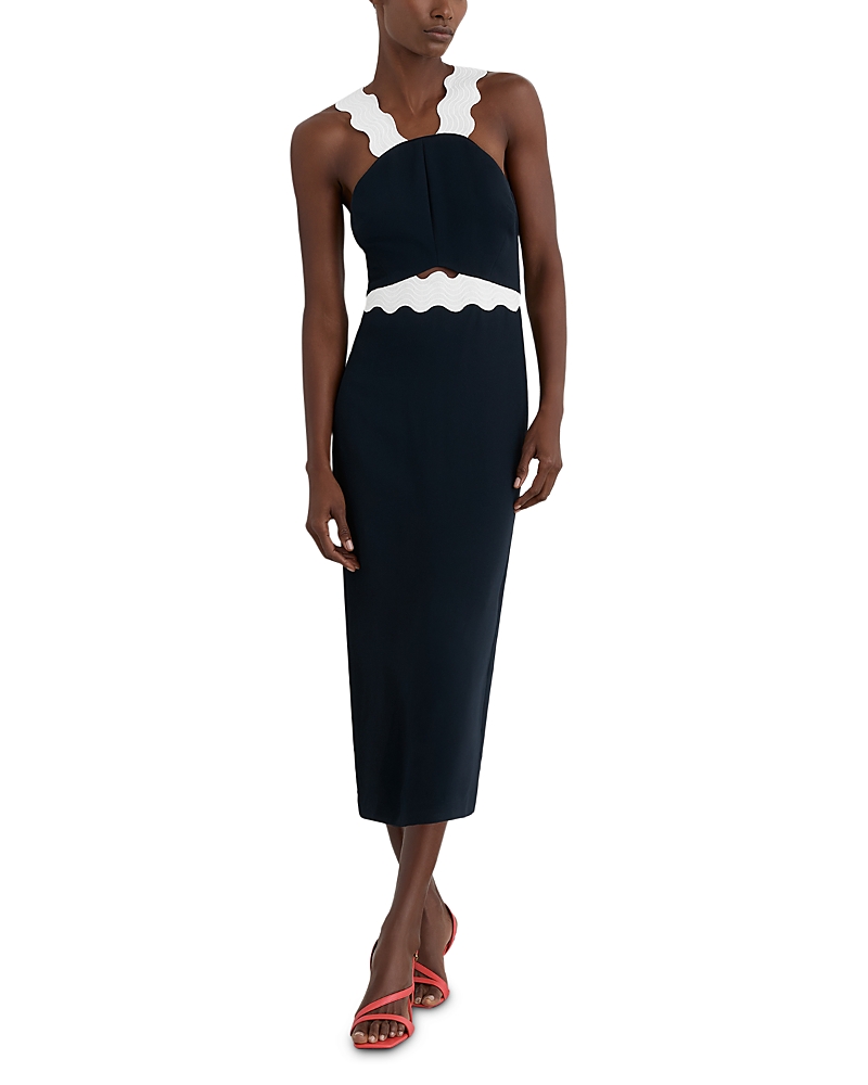Reiss Dillon Contrast Bodycon Midi Dress