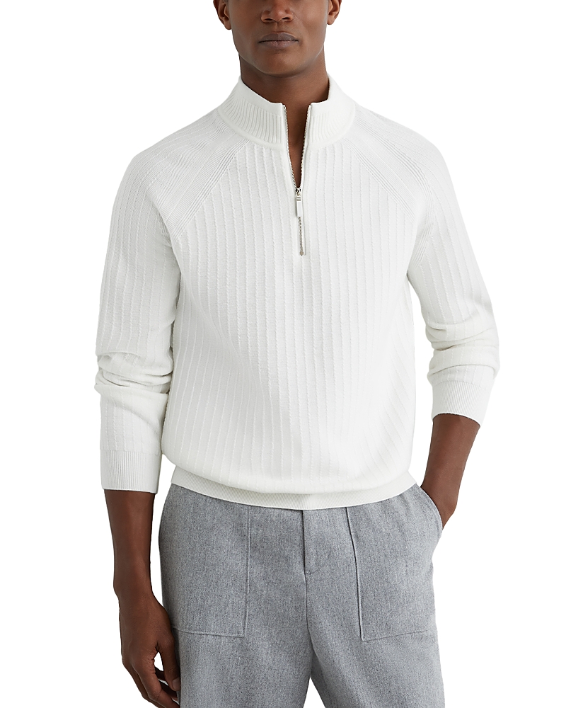 Reiss Aldershot Half Zip Funnel Textured Jumper Sweater
