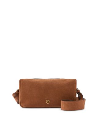 Horizontal Suede Shoulder Bag