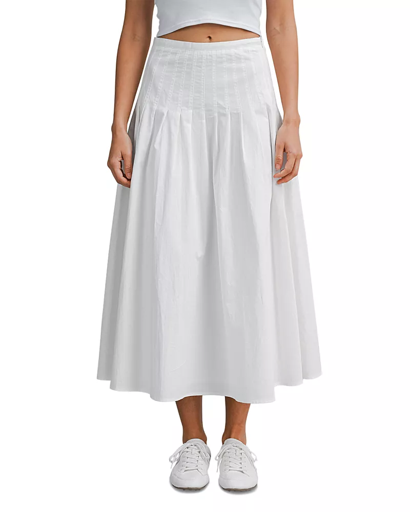 Luvee Pleated Midi Skirt