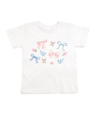 Girls' Floral & Bow Watercolor Short Sleeve T-Shirt - Big Kid