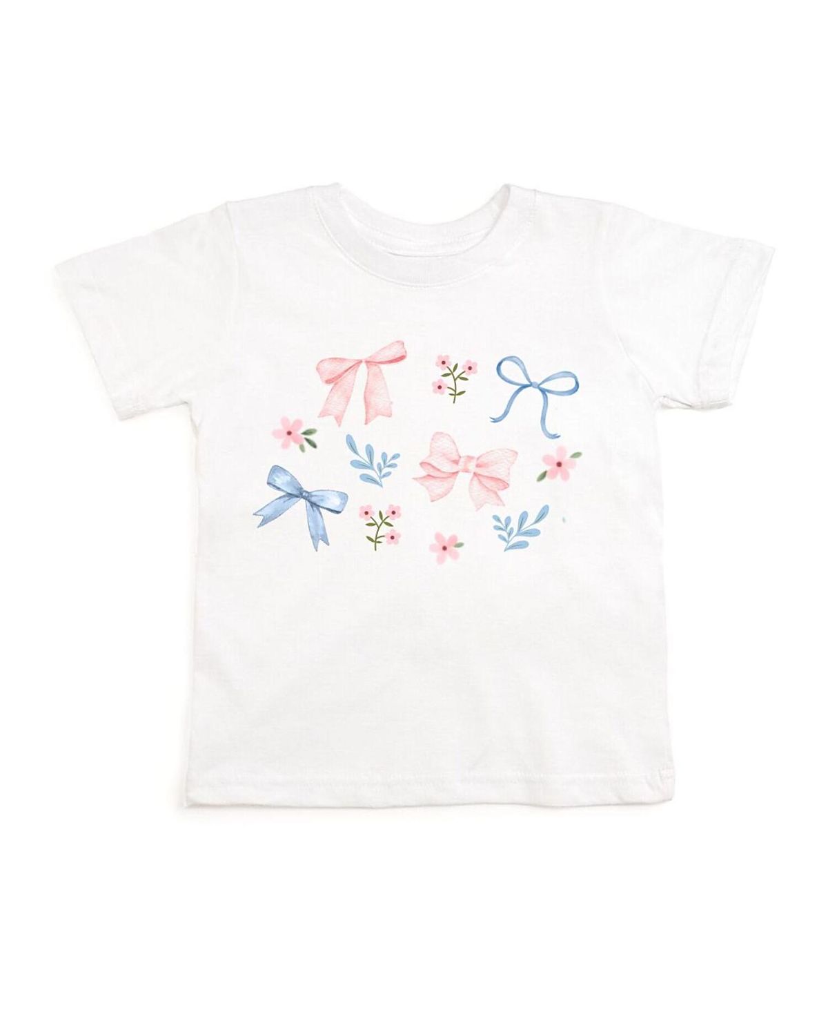 Sweet Wink Girls' Floral & Bow Watercolor Short Sleeve T-Shirt - Big Kid