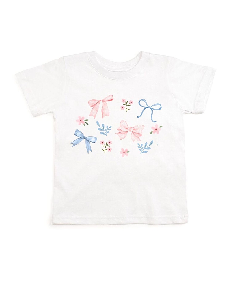 Sweet Wink Girls' Floral & Bow Watercolor Short Sleeve T-Shirt - Big Kid