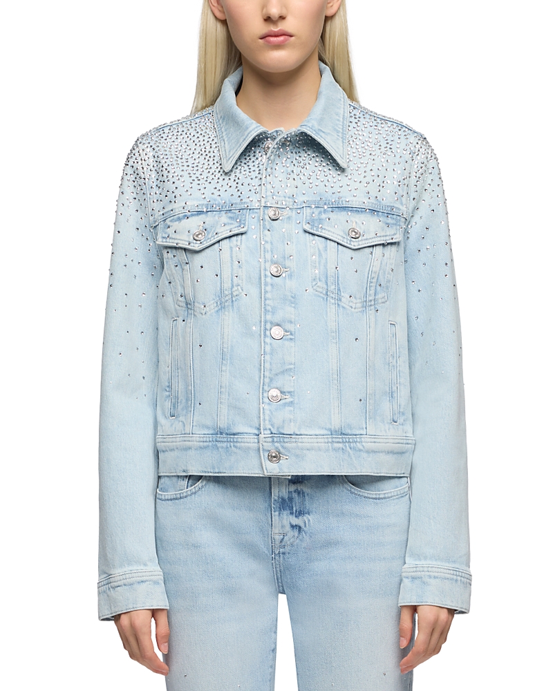 7 For All Mankind Adi Denim Trucker Jacket in Luminous Blue