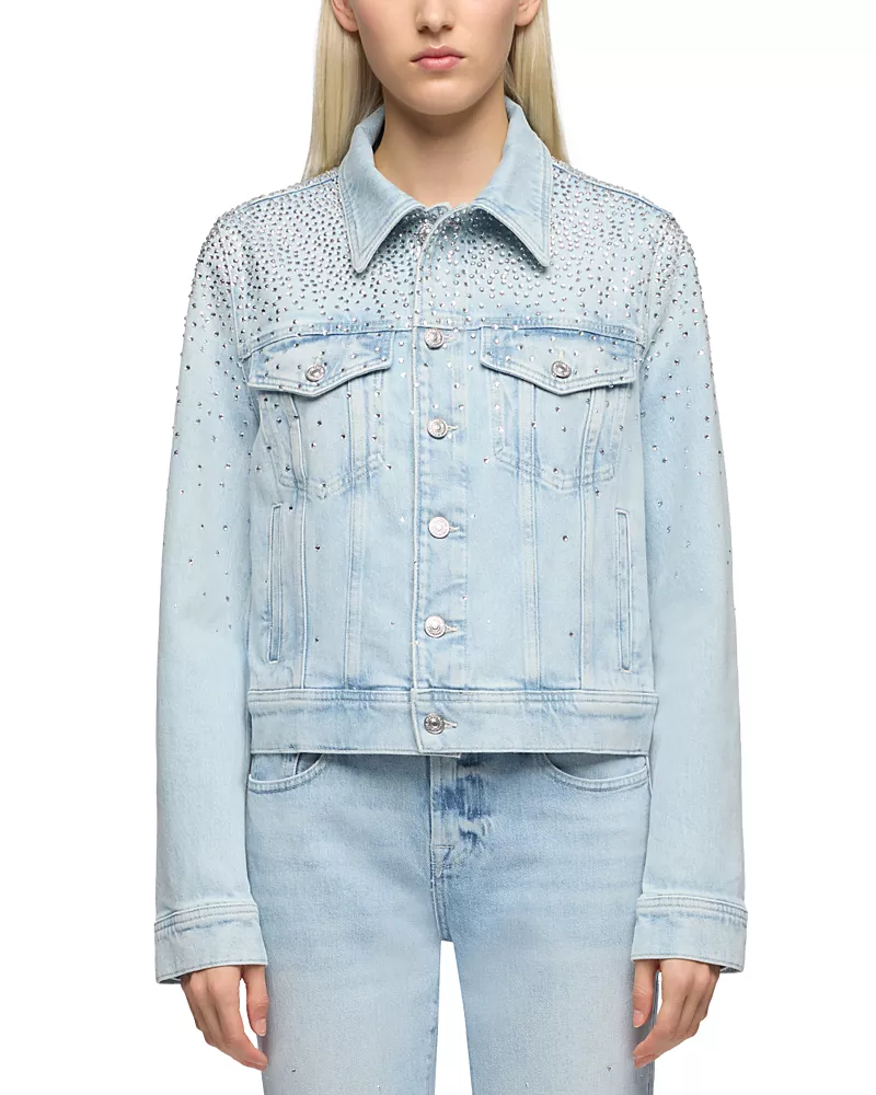 7 For All Mankind Adi Denim Trucker Jacket in Luminous Blue