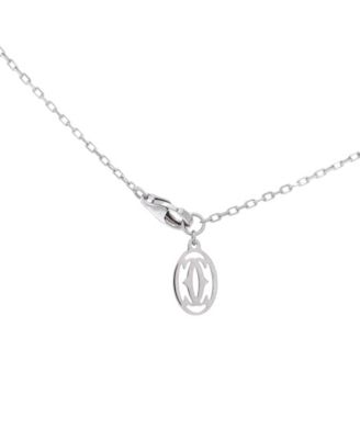 Small Cartier D'Amour Pendant Necklace 18K White Gold with Diamond 16"