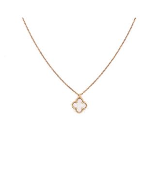 Sweet Alhambra Pendant Necklace 18K Gold and Mother of Pearl 15.75"