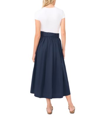 Box Pleated Midi Skirt