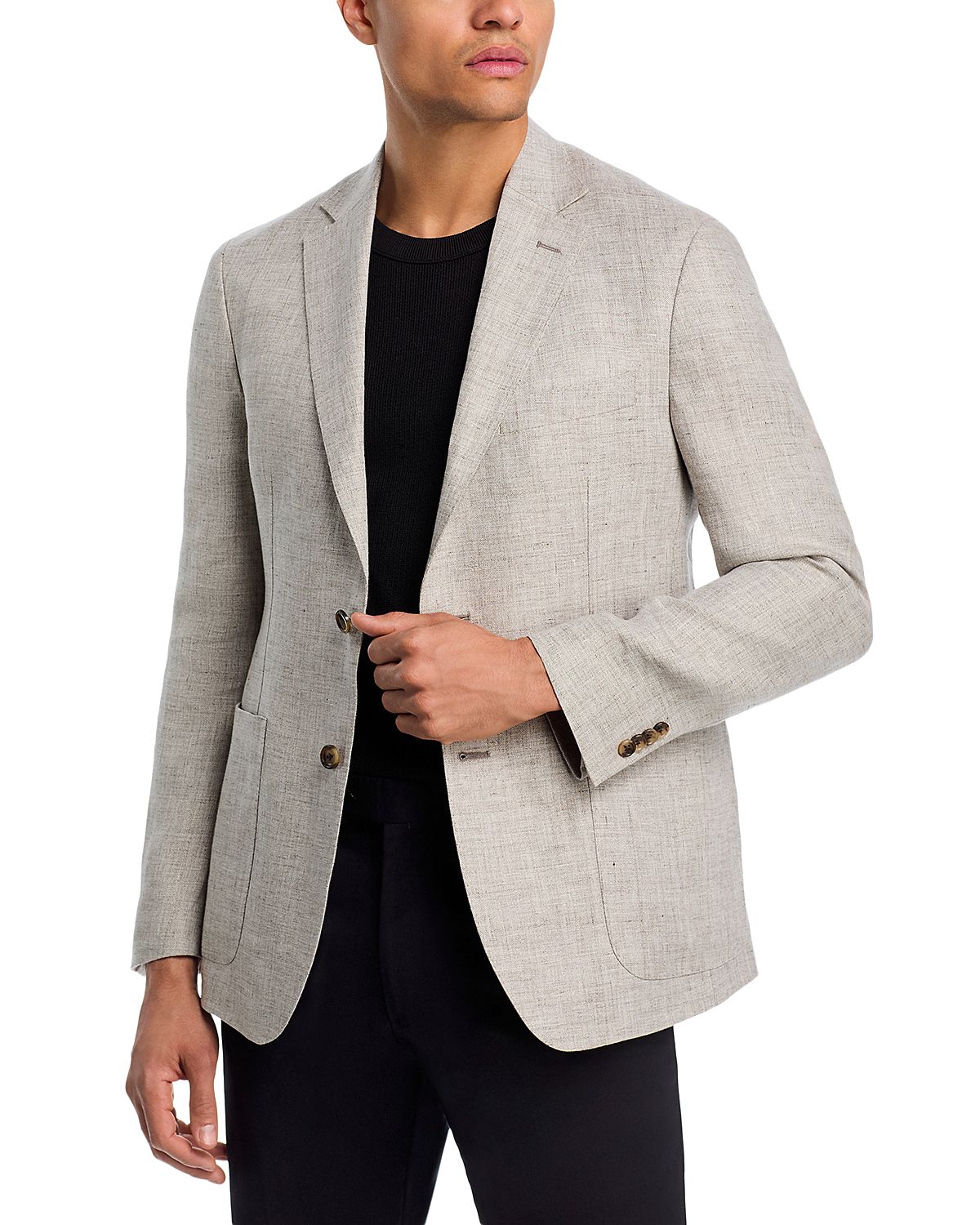 The Men's Store at Bloomingdale's Linen Melange Solid Regular Fit Extra-Soft Jacket - Exclusive