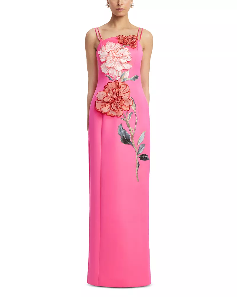 Leo Lin Arianna Applique Floral Maxi Dress