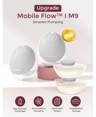 M9 Breast Pump Hands Free Mobile Flow, App Discreet Wearable Breast Pump, 2 Pack, Cozy Red