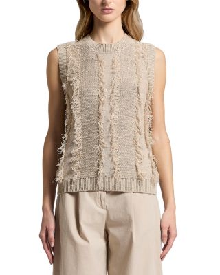 Fringe Trim Knitted Top