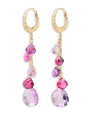 18K Yellow Paradise Multi Gemstone & Diamond Chain Drop Earrings