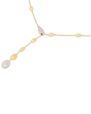 18K Yellow Gold Siviglia Diamond & Textured Larait Necklace, 18"