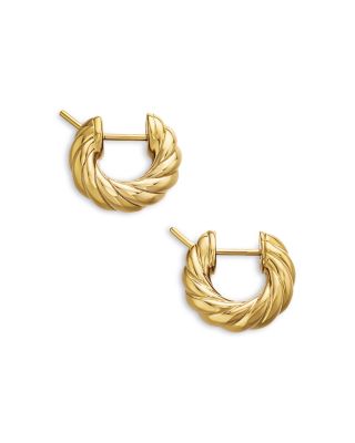 Sculpted Cable Hoop Earrings in 18K Yellow Gold, 14.4mm