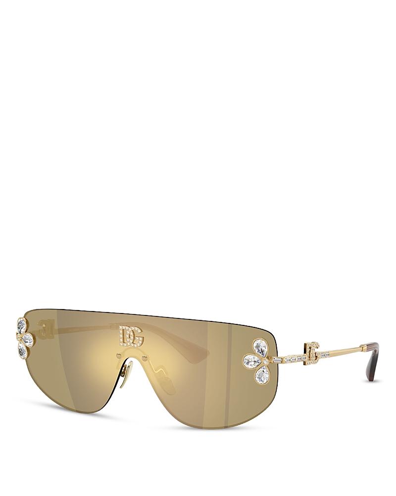 Dolce & Gabbana Rectangular Shield Sunglasses, 138mm