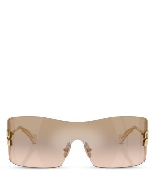 Rectangular Shield Sunglasses, 144mm