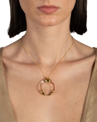 Gilded Tusk Lucite Necklace, 16"