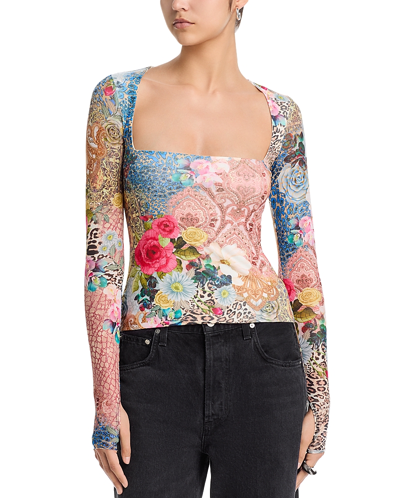 Afrm Ines Square Neck Top