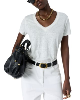 Mirana Linen V Neck Top