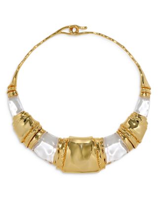 Lucite Brutalist Collar Necklace, 16"