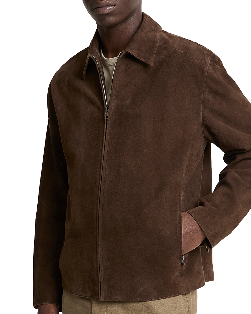 Vince Minimal Moto Suede Zip Jacket