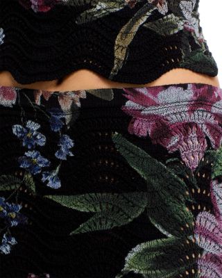 Floral Sweater Knit Midi Skirt - Exclusive