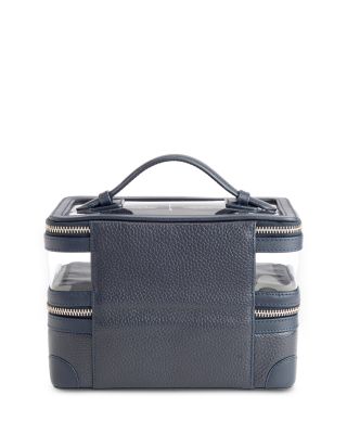 Double Decker Leather Cosmetic Bag