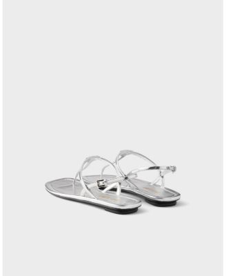  Women's Metallic Leather Thong Sandals