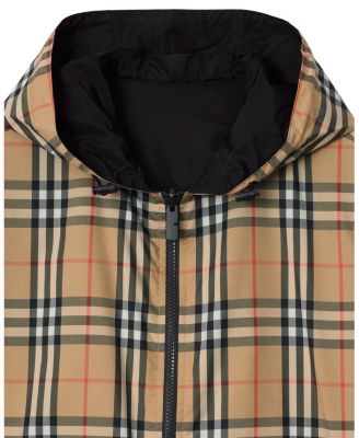 Reversible Check Hooded Jacket