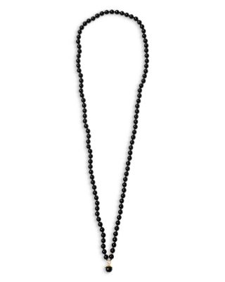 Gemstone Beaded Pendant Necklace, 46"