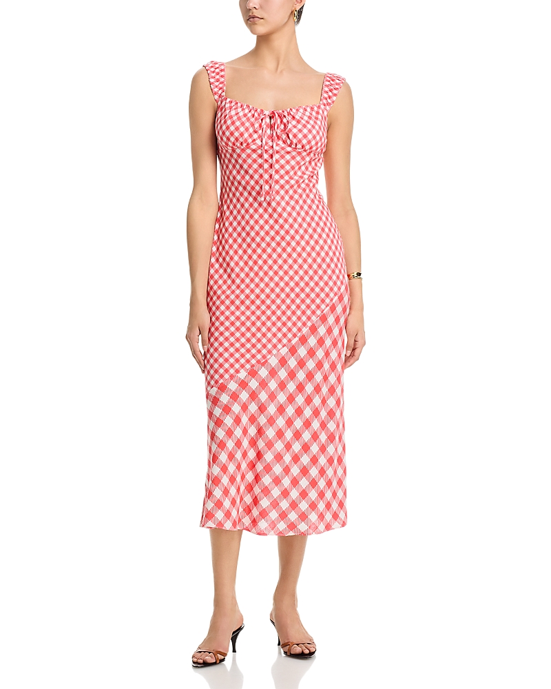 Aqua Gingham Midi Dress - Exclusive