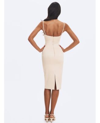  Gracie Ruched Satin Midi Dress