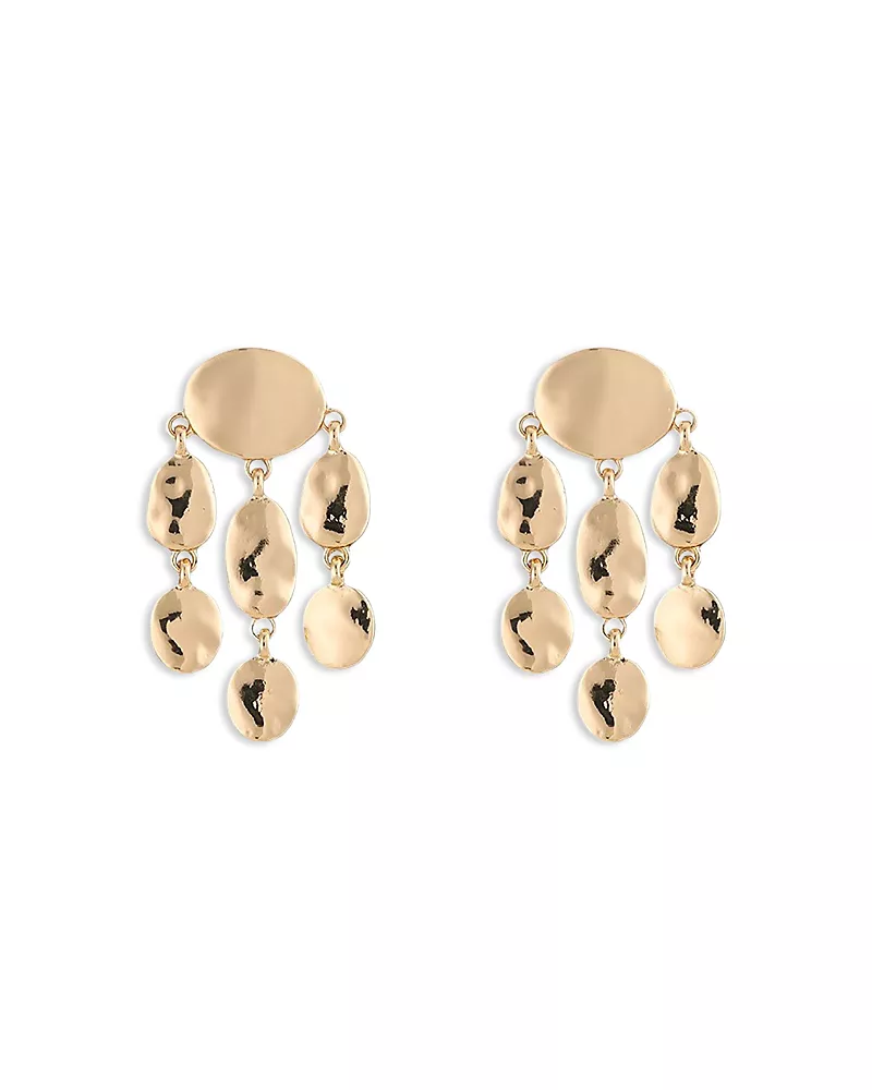 Aqua Sculptural Disc Statement Earrings - Exclusive