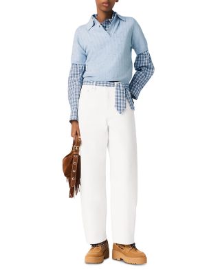 Cropped Sweater with Rhinestones