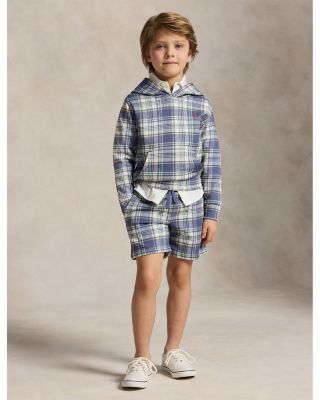Boys' Plaid French Terry Hoodie & Shorts - Little Kid