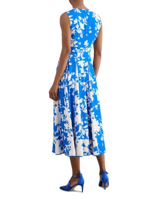Petites Angelica Floral Keyhole Neck Midi Dress