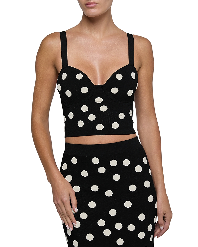 L'Agence Tula Polka Dot Knit Bra Top