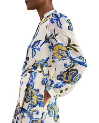 Shanice Floral Tie Waist Shirt Dress