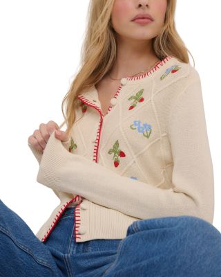 Strawberry Embroidered Cardigan