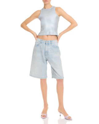 Ribbed Silver Plated Tank Top