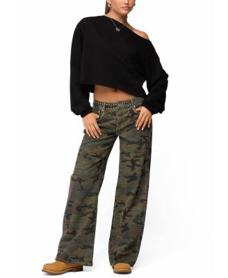 Quincy Studded Low Rise Baggy Jeans