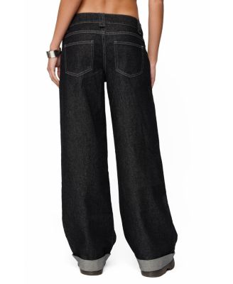  Cuffed Low Rise Straight Leg Jeans