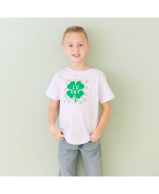 Boys' Lucky Shamrock Checkered St. Patrick's Day Short Sleeve T-Shirt - Baby, Little Kid