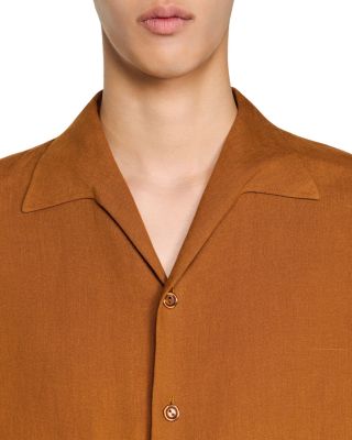 Classic Fit Shark Collar Linen Shirt